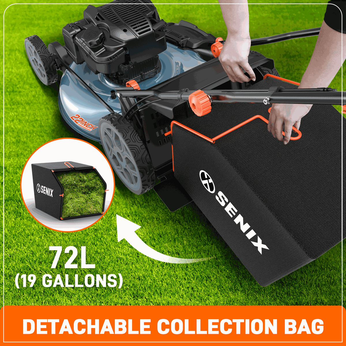 22" 163cc 4-Cycle Briggs & Stratton Engine Gas Self-Propelled Lawn Mower with 3-in-1 Mulching, Bagging, Side Discharge