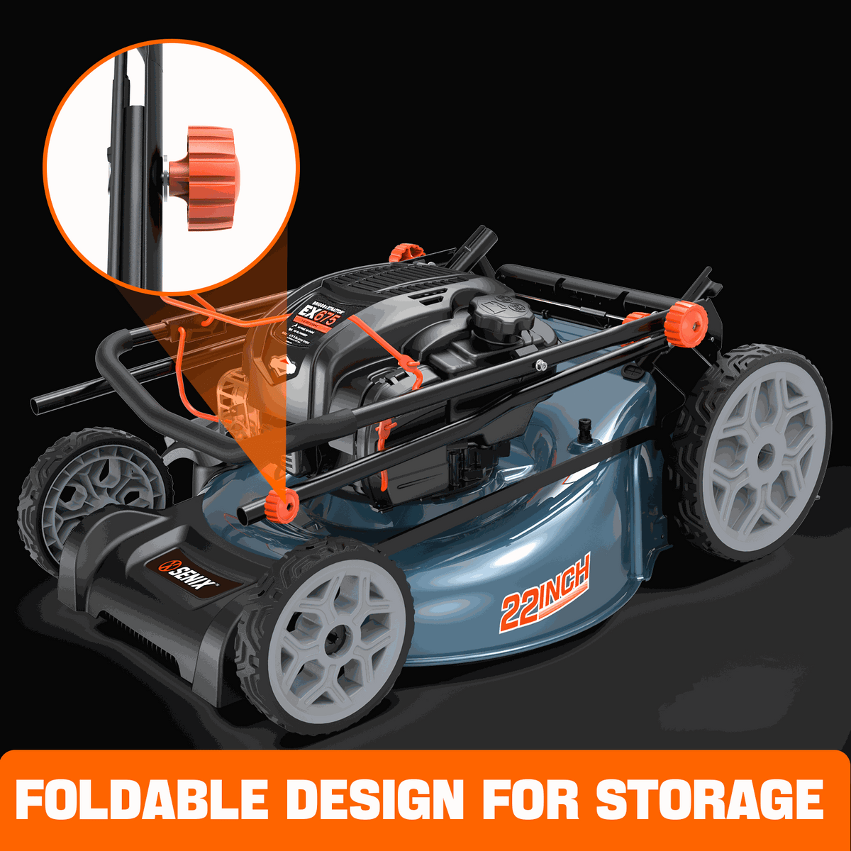 22" 163cc 4-Cycle Briggs & Stratton Engine Gas Self-Propelled Lawn Mower with 3-in-1 Mulching, Bagging, Side Discharge