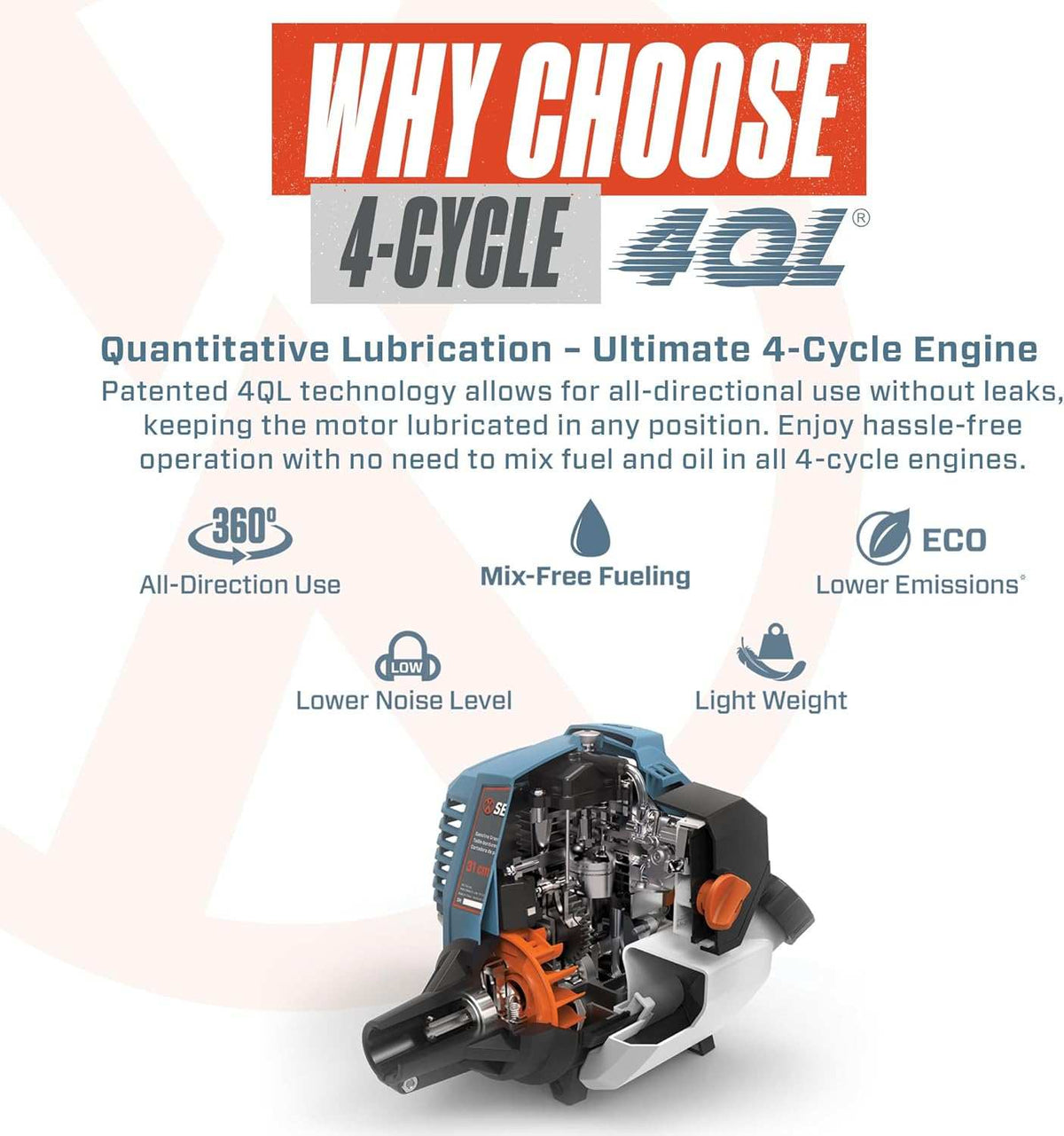 4QL® 26.5cc 4-Cycle 22" Gas Hedge Trimmer